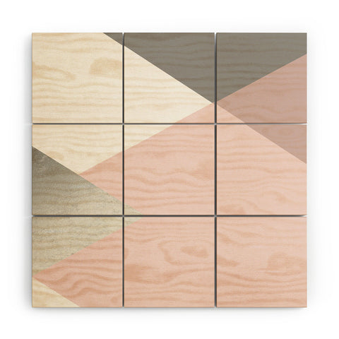Gale Switzer Geometrics gray blush silver Wood Wall Mural