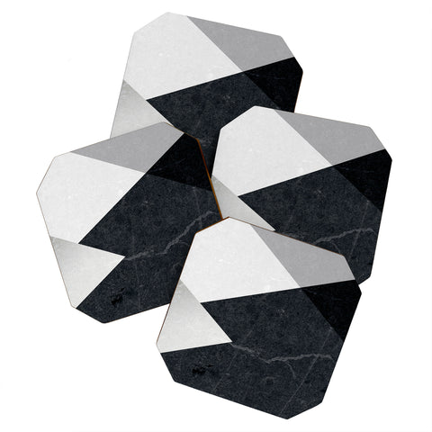 Gale Switzer Geometrics marble silver Coaster Set