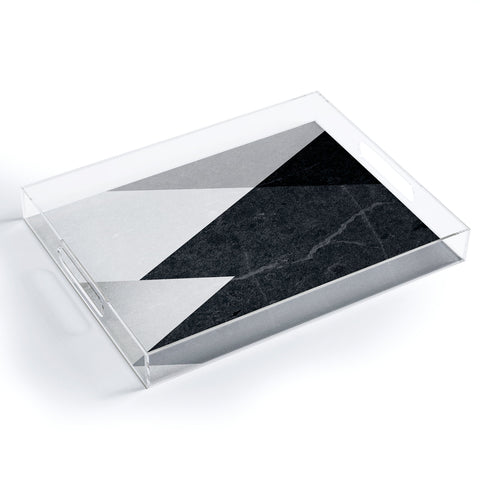 Gale Switzer Geometrics marble silver Acrylic Tray