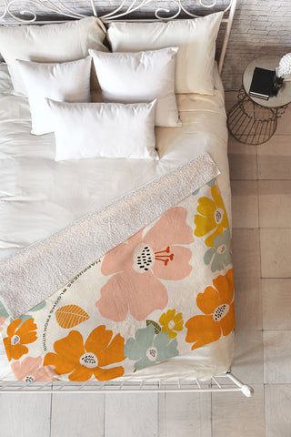 Gale Switzer Happiness blooms Fleece Throw Blanket