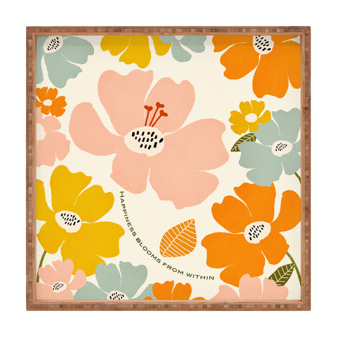 Gale Switzer Happiness blooms Square Tray