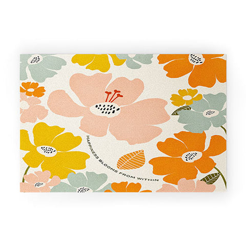 Gale Switzer Happiness blooms Welcome Mat