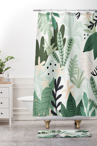Gale Switzer Into the Jungle II Shower Curtain And Mat