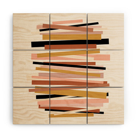 Gale Switzer Linear stack Wood Wall Mural