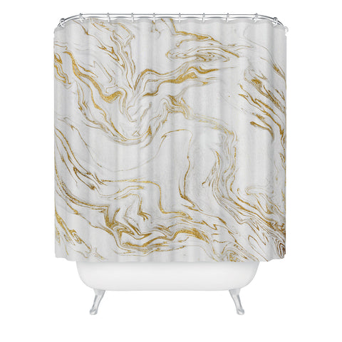 Gale Switzer Liquid Gold Marble Shower Curtain