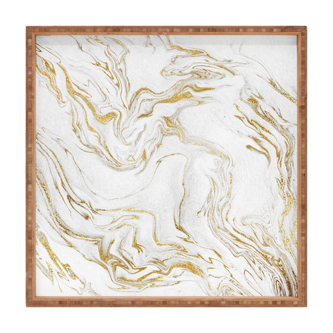 Gale Switzer Liquid Gold Marble Square Tray