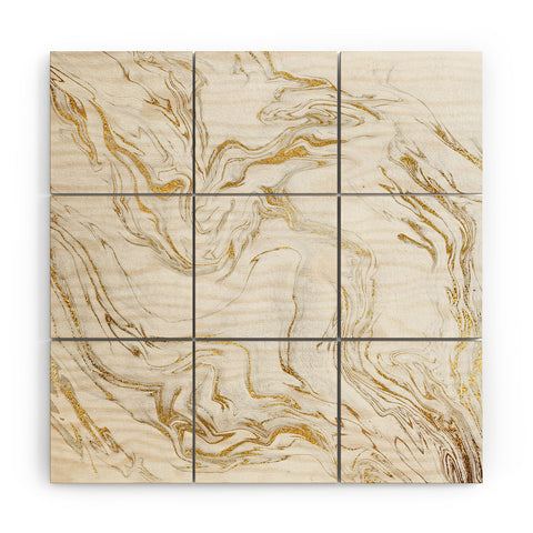 Gale Switzer Liquid Gold Marble Wood Wall Mural
