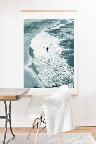 Gale Switzer Lone surfer slate Art Print And Hanger