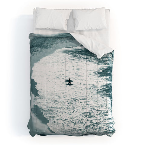 Gale Switzer Lone surfer slate Comforter