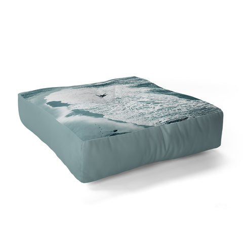 Gale Switzer Lone surfer slate Floor Pillow Square