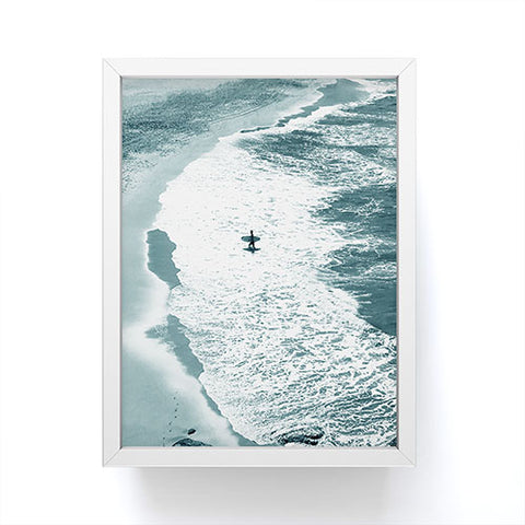 Gale Switzer Lone surfer slate Framed Mini Art Print