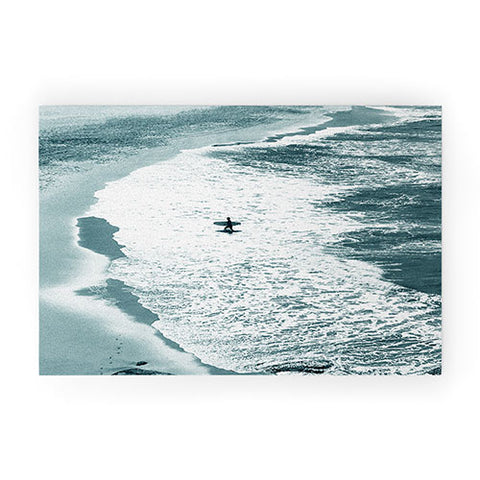 Gale Switzer Lone surfer slate Welcome Mat