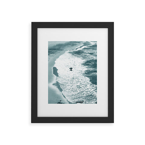 Gale Switzer Lone surfer slate Framed Art Print