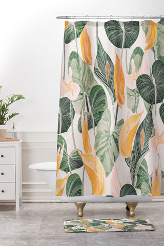 Gale Switzer Lush Lily Autumn Shower Curtain And Mat
