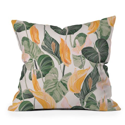 Gale Switzer Lush Lily Autumn Outdoor Throw Pillow