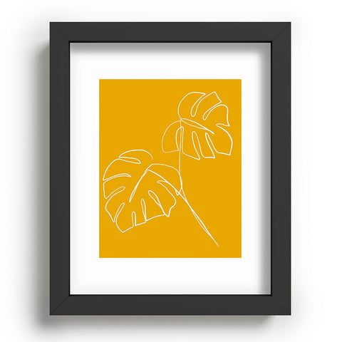 Gale Switzer Monstera minimal yellow Recessed Framing Rectangle
