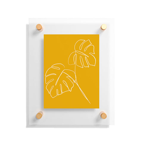 Gale Switzer Monstera minimal yellow Floating Acrylic Print