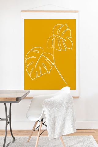 Gale Switzer Monstera minimal yellow Art Print And Hanger