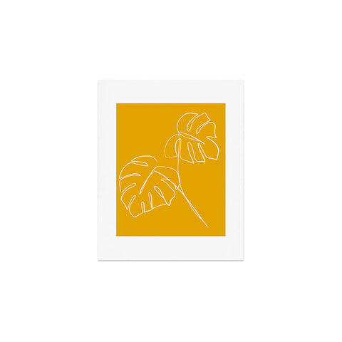 Gale Switzer Monstera minimal yellow Art Print