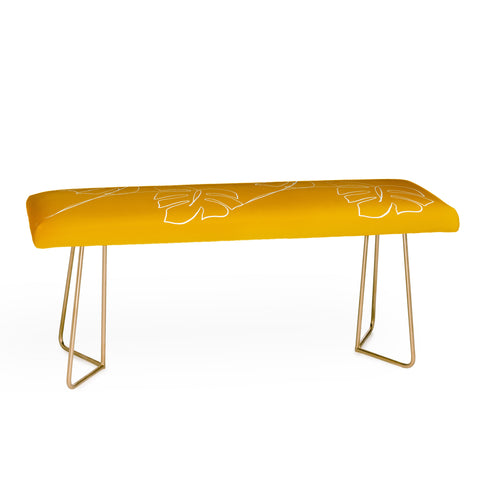 Gale Switzer Monstera minimal yellow Bench