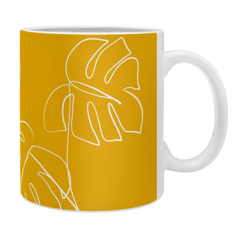 Gale Switzer Monstera minimal yellow Coffee Mug