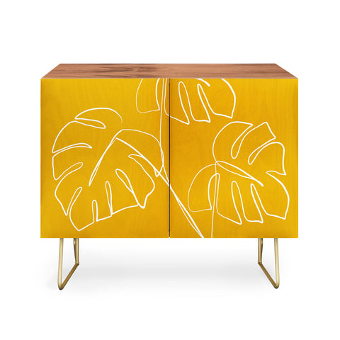 Gale Switzer Monstera minimal yellow Credenza