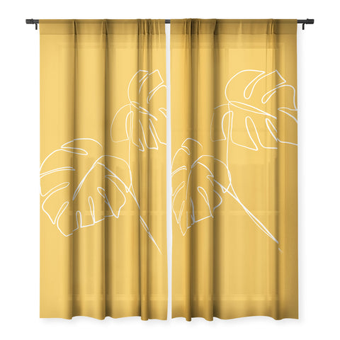 Gale Switzer Monstera minimal yellow Sheer Non Repeat
