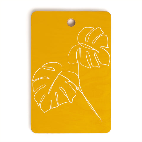 Gale Switzer Monstera minimal yellow Cutting Board Rectangle