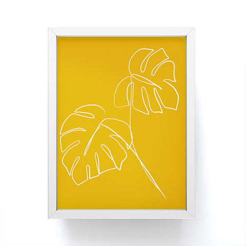 Gale Switzer Monstera minimal yellow Framed Mini Art Print
