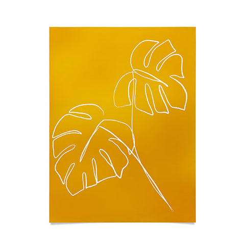Gale Switzer Monstera minimal yellow Poster