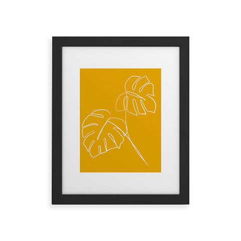Gale Switzer Monstera minimal yellow Framed Art Print
