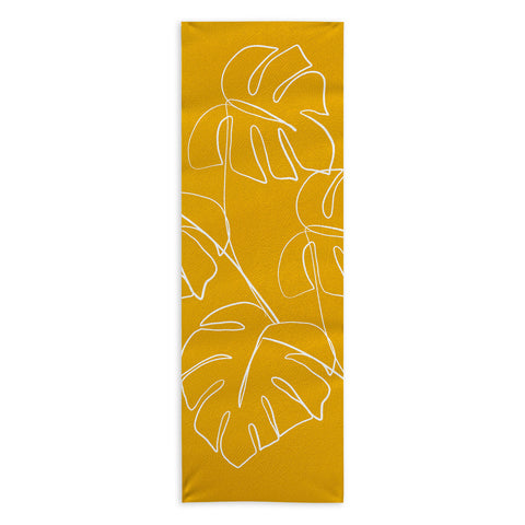 Gale Switzer Monstera minimal yellow Yoga Towel