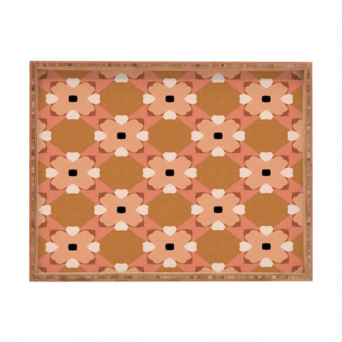 Gale Switzer Moroccan floral rattan Rectangular Tray