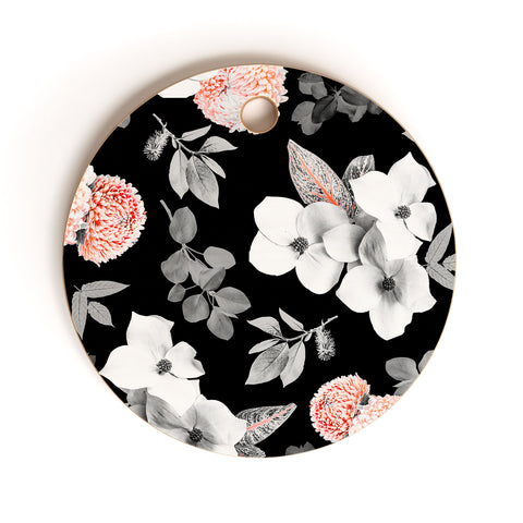 Gale Switzer Night Bloom moonlit flame Cutting Board Round