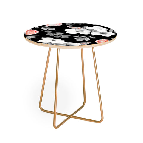 Gale Switzer Night Bloom moonlit flame Round Side Table