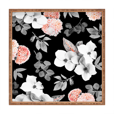 Gale Switzer Night Bloom moonlit flame Square Tray