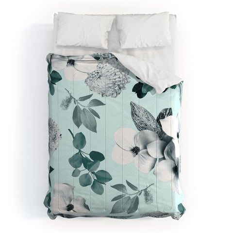 Gale Switzer Night Bloom moonlit mint Comforter