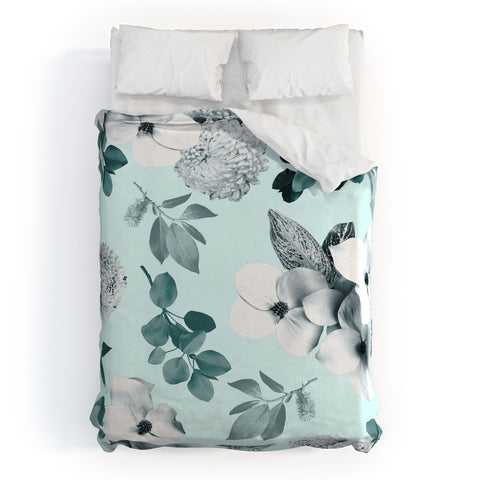 Gale Switzer Night Bloom moonlit mint Duvet Cover