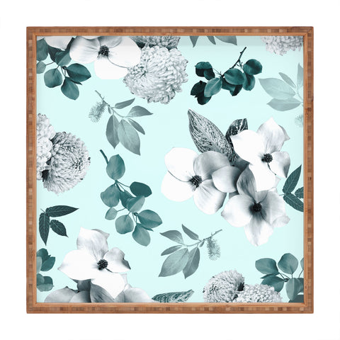 Gale Switzer Night Bloom moonlit mint Square Tray
