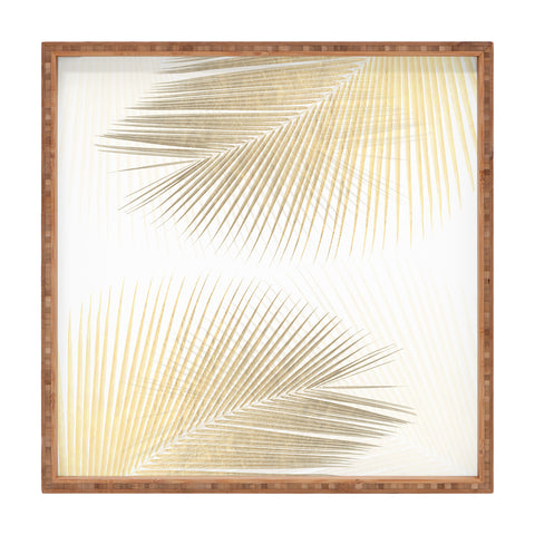 Gale Switzer Palm Leaf Synchronicity gold Square Tray