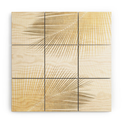 Gale Switzer Palm Leaf Synchronicity gold Wood Wall Mural