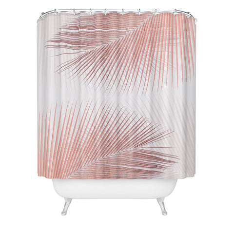 Gale Switzer Palm leaf synchronicity rose Shower Curtain