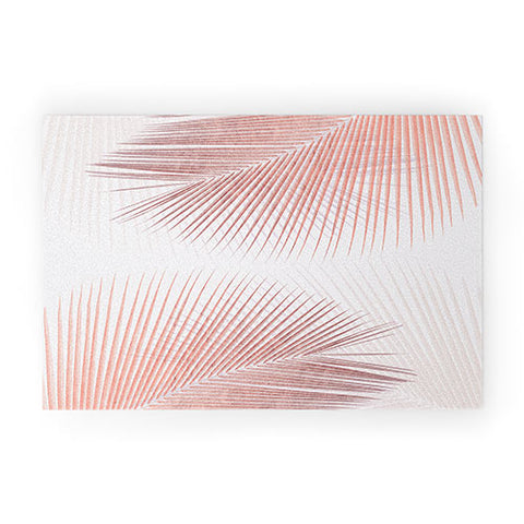 Gale Switzer Palm leaf synchronicity rose Welcome Mat