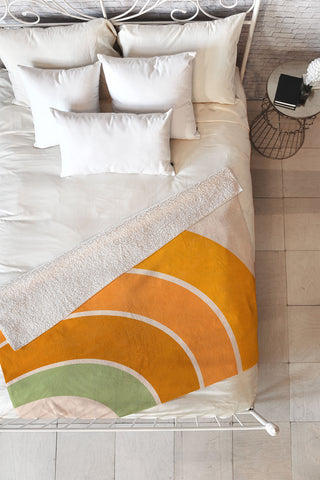 Gale Switzer Retro curve Fleece Throw Blanket