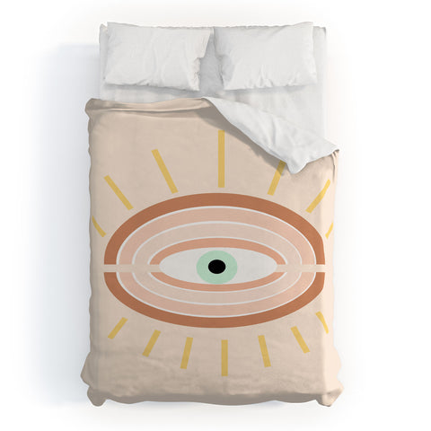 Gale Switzer Retro Evil Eye Duvet Cover