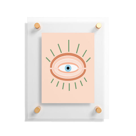 Gale Switzer Retro Evil Eye neutrals Floating Acrylic Print