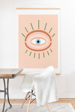 Gale Switzer Retro Evil Eye neutrals Art Print And Hanger