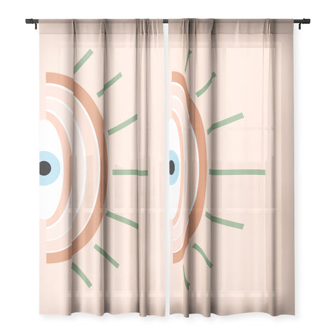 Gale Switzer Retro Evil Eye neutrals Sheer Non Repeat