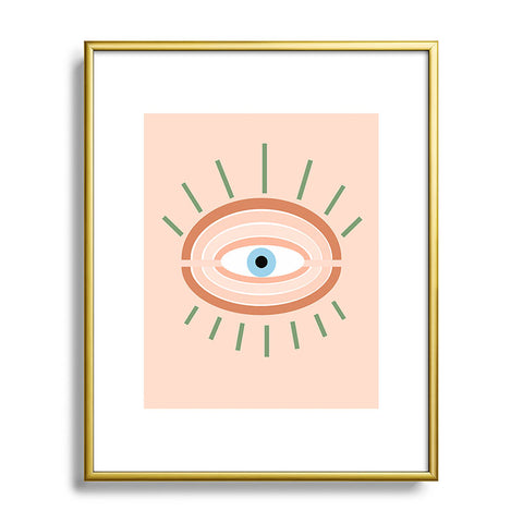 Gale Switzer Retro Evil Eye neutrals Metal Framed Art Print