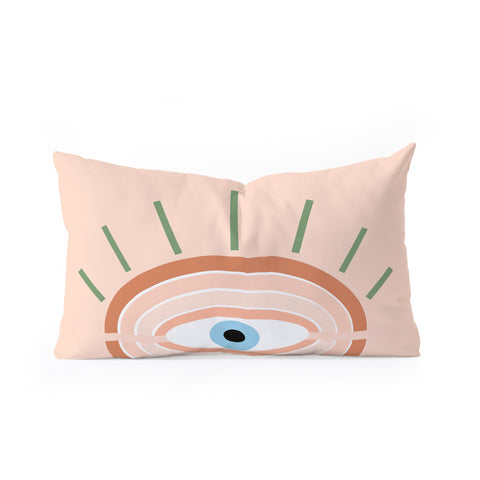 Gale Switzer Retro Evil Eye neutrals Oblong Throw Pillow
